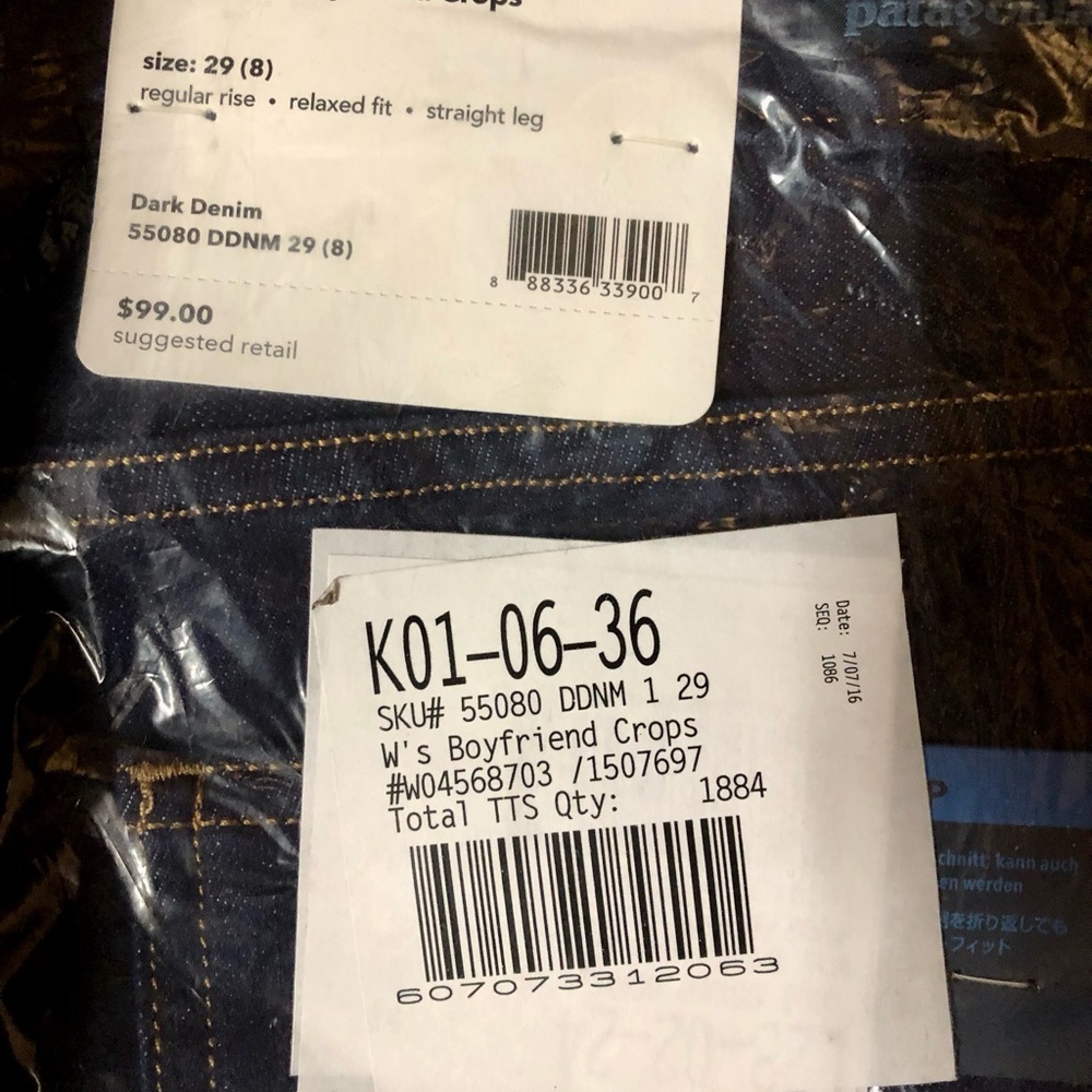 Patagonia Dark Denim Women’s Boyfriend Crop Jeans